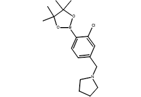 1-(3-CHLORO-4-(4,4,5,5-TETRAMETHYL-1,3,2-DIOXABOROLAN-2-YL)BENZYL)PYRROLIDINE structure, CAS 1256360-54-9