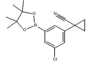 1-(3-CHLORO-5-(4,4,5,5-TETRAMETHYL-1,3,2-DIOXABOROLAN-2-YL)PHENYL)CYCLOPROPANECARBONITRILE structure, CAS 1256360-48-1