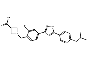 1-(4-(5-(4-ISOBUTYLPHENYL)-1,2,4-OXADIAZOL-3-YL)BENZYL)AZETIDINE-3-CARBOXYLIC ACID structure, CAS 635701-59-6