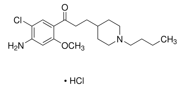 1-(4-AMINO-5-CHLORO-2-METHOXYPHENYL)-3-(1-BUTYLPIPERIDIN-4-YL)PROPAN-1-ONE HYDROCHLORIDE structure, CAS 168986-60-5