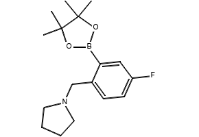 1-(4-FLUORO-2-(4,4,5,5-TETRAMETHYL-1,3,2-DIOXABOROLAN-2-YL)BENZYL)PYRROLIDINE structure, CAS 1256359-05-3