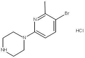 1-(5-BROMO-6-METHYLPYRIDIN-2-YL)PIPERAZINE HYDROCHLORIDE structure, CAS 1187386-04-4