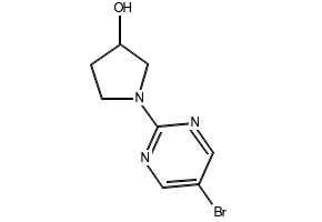 1-(5-BROMOPYRIMIDIN-2-YL)-3-PYRROLIDINOL structure, CAS 914347-70-9