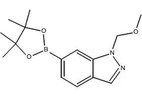 1-(METHOXYMETHYL)-6-(4,4,5,5-TETRAMETHYL-1,3,2-DIOXABOROLAN-2-YL)-1H-INDAZOLE structure, CAS 1256360-14-1