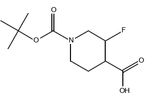 1-(TERT-BUTOXYCARBONYL)-3-FLUOROPIPERIDINE-4-CARBOXYLIC ACID structure, CAS 1303974-46-0