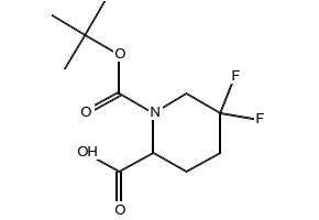 1-(TERT-BUTOXYCARBONYL)-5,5-DIFLUOROPIPERIDINE-2-CARBOXYLIC ACID structure, CAS 1255663-95-6