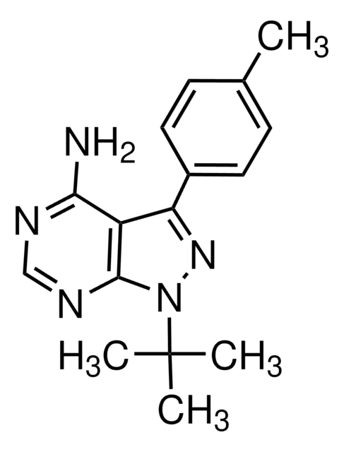 1-(TERT-BUTYL)-3-(P-TOLYL)-1H-PYRAZOLO[3,4-D]PYRIMIDIN-4-AMINE structure, CAS 172889-26-8