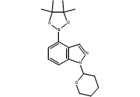 1-(TETRAHYDROPYRAN-2-YL)-4-(4,4,5,5-TETRAMETHYL[1,3,2]DIOXABOROLAN-2-YL)-1H-INDAZOLE structure, CAS 956388-05-9