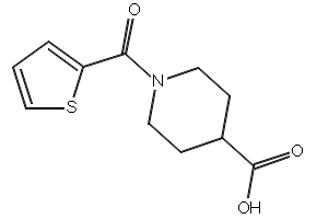 1-(THIOPHENE-2-CARBONYL)PIPERIDINE-4-CARBOXYLIC ACID structure, CAS 147636-34-8