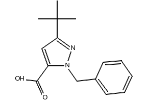 1-BENZYL-3-(TERT-BUTYL)-1H-PYRAZOLE-5-CARBOXYLIC ACID structure, CAS 100957-85-5