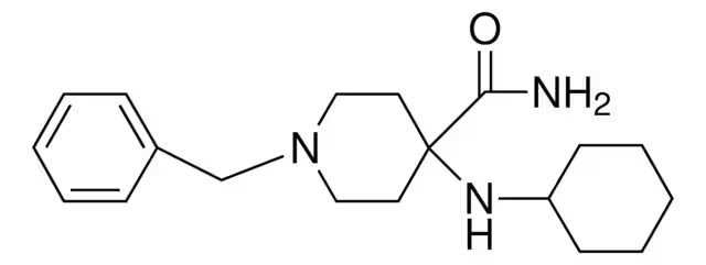 1-BENZYL-4-(CYCLOHEXYLAMINO)PIPERIDINE-4-CARBOXAMIDE structure, CAS 1042-35-9