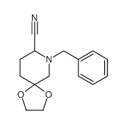 1-BENZYL-5,5-(ETHYLENEDIOXY)-2-PIPERIDINECARBONITRILE structure, CAS 132462-23-8