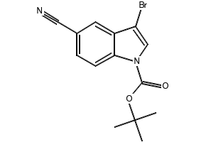 1-BOC-3-BROMO-5-CYANOINDOLE structure, CAS 348640-12-0