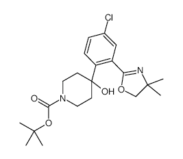 1-BOC-4-(4-CHLORO-2-(4,4-DIMETHYL-4,5-DIHYDROOXAZOL-2-YL)PHENYL)-4-HYDROXYPIPERIDINE structure, CAS 849106-19-0