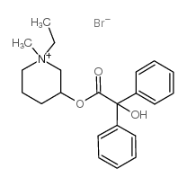 1-ETHYL-3-(2-HYDROXY-2,2-DIPHENYLACETOXY)-1-METHYLPIPERIDIN-1-IUM BROMIDE structure, CAS 125-51-9