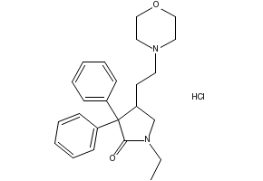1-ETHYL-4-(2-MORPHOLINOETHYL)-3,3-DIPHENYLPYRROLIDIN-2-ONEMONO HYDROCHLORIDE structure, CAS 113-07-5