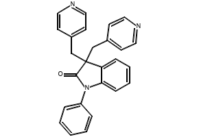 1-PHENYL-3,3-BIS(PYRIDIN-4-YLMETHYL)INDOLIN-2-ONE DIHYDROCHLORIDE structure, CAS 105431-72-9