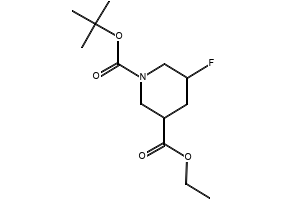 1-TERT-BUTYL 3-ETHYL 3-FLUOROPIPERIDINE-1,3-DICARBOXYLATE structure, CAS 1228631-45-5