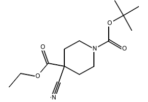 1-TERT-BUTYL 4-ETHYL 4-CYANOPIPERIDINE-1,4-DICARBOXYLATE structure, CAS 1016258-66-4