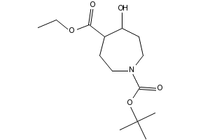 1-TERT-BUTYL 4-ETHYL 5-HYDROXYAZEPANE-1,4-DICARBOXYLATE structure, CAS 912444-87-2