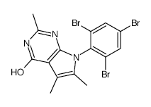 2,5,6-TRIMETHYL-7-(2,4,6-TRIBROMOPHENYL)-3H-PYRROLO[2,3-D]PYRIMIDIN-4(7H)-ONE structure, CAS 291539-89-4