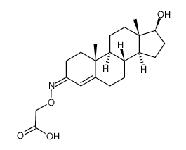 2-(((E)-((8R,9S,10R,13S,14S,17S)-17-HYDROXY-10,13-DIMETHYL-7,8,9,11,12,13,14,15,16,17-DECAHYDRO-1H-CYCLOPENTA[A]PHENANTHREN-3(2H,6H,10H)-YLIDENE)AMINO)OXY)ACETIC ACID structure, CAS 10190-93-9