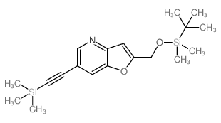 2-(((TERT-BUTYLDIMETHYLSILYL)OXY)METHYL)-6-((TRIMETHYLSILYL)ETHYNYL)FURO[3,2-B]PYRIDINE structure, CAS 1171920-57-2