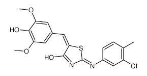 2-((3-CHLORO-4-METHYLPHENYL)IMINO)-5-(4-HYDROXY-3,5-DIMETHOXYBENZYLIDENE)THIAZOLIDIN-4-ONE structure, CAS 692767-44-5