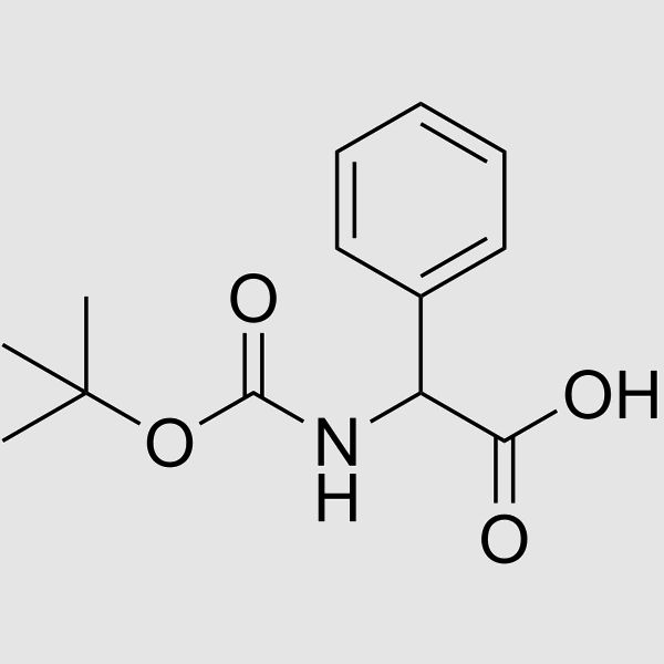 2-((TERT-BUTOXYCARBONYL)AMINO)-2-PHENYLACETIC ACID structure, CAS 3601-66-9
