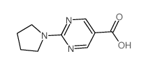 2-(1-PYRROLIDINYL)-5-PYRIMIDINECARBOXYLIC ACID structure, CAS 253315-06-9