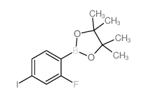 2-(2-FLUORO-4-IODOPHENYL)-4,4,5,5-TETRAMETHYL-1,3,2-DIOXABOROLANE structure, CAS 1050423-91-0