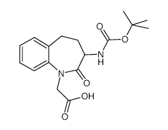 2-(3-((TERT-BUTOXYCARBONYL)AMINO)-2-OXO-2,3,4,5-TETRAHYDRO-1H-BENZO[B]AZEPIN-1-YL)ACETIC ACID structure, CAS 103105-97-1