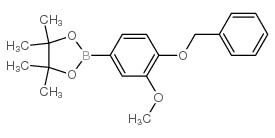 2-(4-(BENZYLOXY)-3-METHOXYPHENYL)-4,4,5,5-TETRAMETHYL-1,3,2-DIOXABOROLANE structure, CAS 1000796-87-1