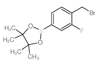 2-(4-(BROMOMETHYL)-3-FLUOROPHENYL)-4,4,5,5-TETRAMETHYL-1,3,2-DIOXABOROLANE structure, CAS 1150271-74-1