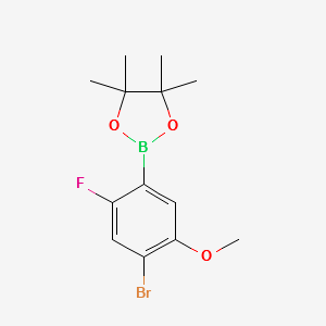 2-(4-BROMO-2-FLUORO-5-METHOXYPHENYL)-4,4,5,5-TETRAMETHYL-1,3,2-DIOXABOROLANE structure, CAS 1150271-71-8