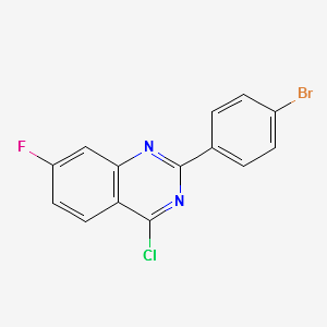 2-(4-BROMOPHENYL)-4-CHLORO-7-FLUOROQUINAZOLINE structure, CAS 885277-86-1