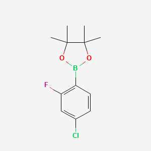 2-(4-CHLORO-2-FLUOROPHENYL)-4,4,5,5-TETRAMETHYL-1,3,2-DIOXABOROLANE structure, CAS 765917-27-9