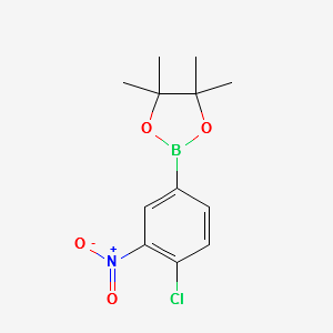 2-(4-CHLORO-3-NITROPHENYL)-4,4,5,5-TETRAMETHYL-1,3,2-DIOXABOROLANE structure, CAS 913836-26-7