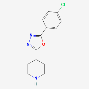 2-(4-CHLOROPHENYL)-5-(PIPERIDIN-4-YL)-1,3,4-OXADIAZOLE structure, CAS 751473-46-8
