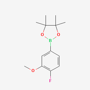 2-(4-FLUORO-3-METHOXYPHENYL)-4,4,5,5-TETRAMETHYL-1,3,2-DIOXABOROLANE structure, CAS 425378-85-4