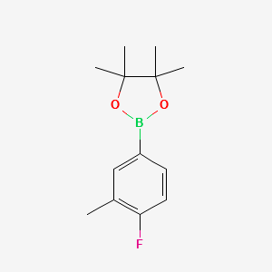 2-(4-FLUORO-3-METHYLPHENYL)-4,4,5,5-TETRAMETHYL-1,3,2-DIOXABOROLANE structure, CAS 1001200-60-7