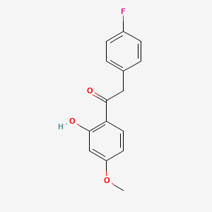 2-(4-FLUOROPHENYL)-1-(2-HYDROXY-4-METHOXYPHENYL)ETHANONE structure, CAS 128040-46-0