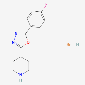 2-(4-FLUOROPHENYL)-5-(PIPERIDIN-4-YL)-1,3,4-OXADIAZOLE HYDROBROMIDE structure, CAS 401568-20-5