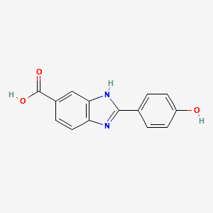 2-(4-HYDROXYPHENYL)-1H-BENZO[D]IMIDAZOLE-6-CARBOXYLIC ACID structure, CAS 174533-98-3