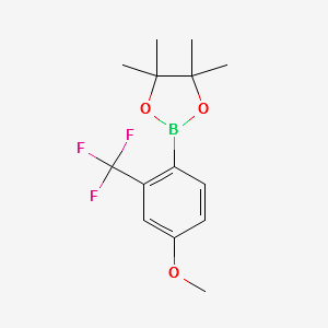 2-(4-METHOXY-2-(TRIFLUOROMETHYL)PHENYL)-4,4,5,5-TETRAMETHYL-1,3,2-DIOXABOROLANE structure, CAS 1218790-37-4