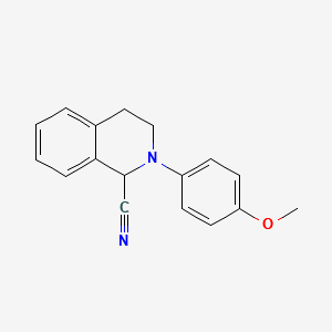 2-(4-METHOXYPHENYL)-1,2,3,4-TETRAHYDROISOQUINOLINE-1-CARBONITRILE structure, CAS 1190129-81-7