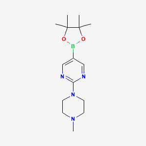 2-(4-METHYLPIPERAZIN-1-YL)-5-(4,4,5,5-TETRAMETHYL-1,3,2-DIOXABOROLAN-2-YL)PYRIMIDINE structure, CAS 942922-07-8
