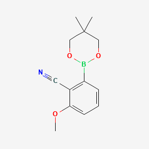 2-(5,5-DIMETHYL-1,3,2-DIOXABORINAN-2-YL)-6-METHOXYBENZONITRILE structure, CAS 883899-02-3