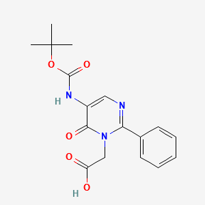 2-(5-((TERT-BUTOXYCARBONYL)AMINO)-6-OXO-2-PHENYLPYRIMIDIN-1(6H)-YL)ACETIC ACID structure, CAS 184710-54-1
