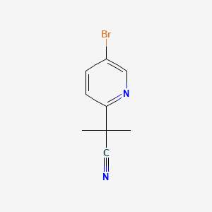 2-(5-BROMOPYRIDIN-2-YL)-2-METHYLPROPANENITRILE structure, CAS 871239-58-6